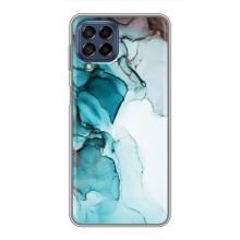 Чохол для Самсунг Галаксі М53 (5G) (M536B) - з принтом (Дизайнерські) (AlphaPrint) (Бірюзовий мрамор)