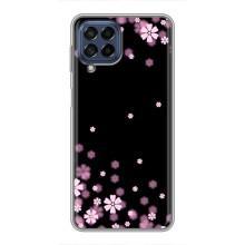 Чохол для Самсунг Галаксі М53 (5G) (M536B) - з принтом (Дизайнерські) (AlphaPrint) (Квіти маленькі)