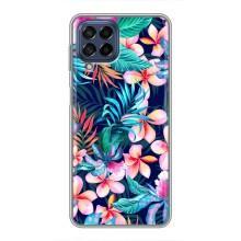 Чохол для Самсунг Галаксі М53 (5G) (M536B) - з принтом (Дизайнерські) (AlphaPrint) (Мальовничі квіти)