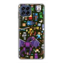 Чехол Майнкрафт на Samsung Galaxy M53 (5G) (M536B) (AlphaPrint) Minecraft (Коллаж Майнкрафт)