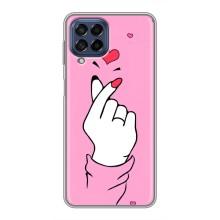 Чехол с принтом для Samsung Galaxy M53 (5G) (M536B) (AlphaPrint - Знак сердечка)
