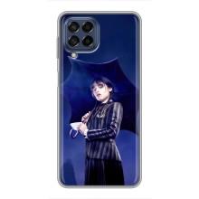 Чехлы Венсдей на Samsung Galaxy M53 (5G) (M536B) Уэнсдей (AlphaPrint) (Уэнздей с зонтом)