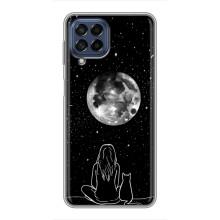 Чехол с рисунком кот на Samsung Galaxy M53 (5G) (M536B) (Девушка с котом)