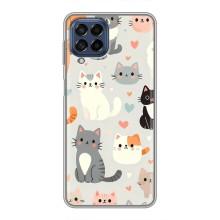 Чехол с рисунком кот на Samsung Galaxy M53 (5G) (M536B) (Коллаж котов)