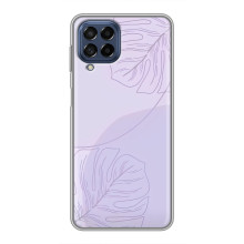 Чохол квітковий дизайн для Samsung Galaxy M53 (5G) (M536B) – Монстера фіолетова