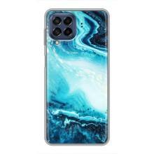 Мраморный чехол на Samsung Galaxy M53 (5G) (M536B) (VPrint) (Голубой мрамор)