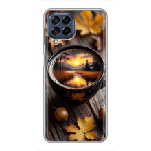 Чохол з унікальним дизайном 'Осінь з кавою' для Samsung Galaxy M53 (5G) (M536B) – Темна кава