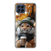 Друкований чохол 'Звірята з кавою' для Samsung Galaxy M53 (5G) (M536B) – Тигр з кавою