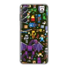 Чехол Майнкрафт на Sansung Galaxy M54 (5G) (AlphaPrint) Minecraft (Коллаж Майнкрафт)