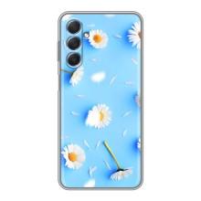 Чехол с Цветами для Sansung Galaxy M54 (5G) (ромашки на голубом)