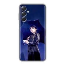 Чехлы Венсдей на Sansung Galaxy M54 (5G) Уэнсдей (AlphaPrint) (Уэнздей с зонтом)