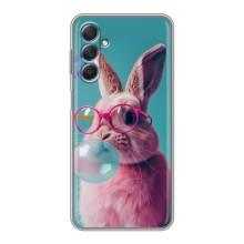 Чехол с принтом стильные животные для Самсунг М54 – Кролик в очках