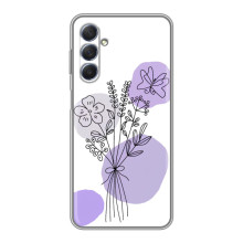 Силконовий чохол з принтом в квітах на Sansung Galaxy M54 (5G) – Фіолетовий букет