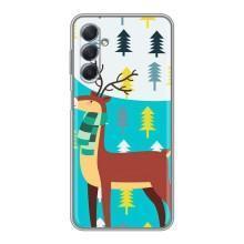 Силіконовий бампер з картинкою звірів для Sansung Galaxy M54 (5G) (Олень із шарфом)