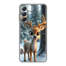 Яркий чехол для Sansung Galaxy M54 (5G) с Зимними Оленятами – Оленёнок в лесу
