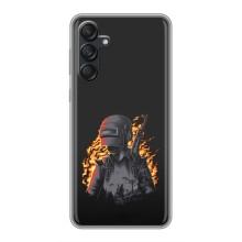 Силиконовый чехол с картинкой "Герой Pubg" на Samsung Galaxy M55 5G – В огне