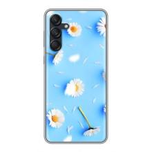 Чехол с Цветами для Samsung Galaxy M55 5G (ромашки на голубом)