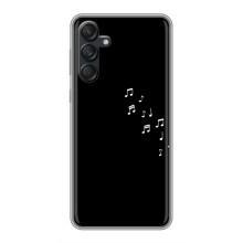 Чохол з картинками на чорному фоні для Samsung Galaxy M55 5G – Ноти