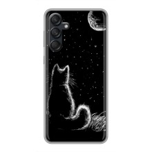 Чехол с принтом для Samsung Galaxy M55 5G (AlphaPrint) Модные коты – Котик и луна