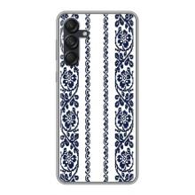 Силиконовый Чехол на Samsung Galaxy M55 5G с картинкой Вышиванки – Синяя вышиванка
