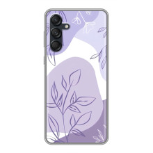 Силконовий чохол з принтом в квітах на Samsung Galaxy M55 5G – Фіолетовий дизайн
