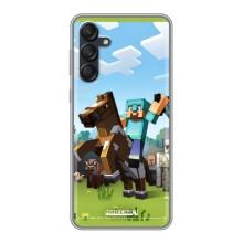 Чохли для Samsung Galaxy M55 5G (Персонажі МайнКрафт) (На коні)