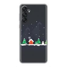 Силиконовый бампер на рождество для Samsung Galaxy M55 5G (Город зимний)