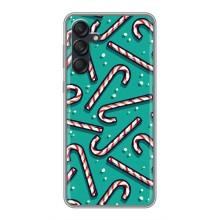 Силиконовый бампер на рождество для Samsung Galaxy M55 5G (Леденцы)
