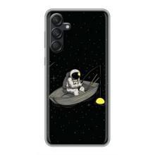 Силиконовый Чехол с принтом "Космонавты" на Samsung Galaxy M55 5G – Космонавт на рыбалке