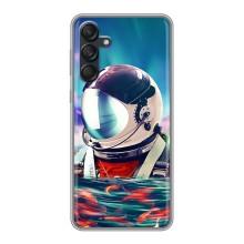 Силиконовый Чехол с принтом "Космонавты" на Samsung Galaxy M55 5G – Космонавт в воде