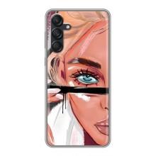 Силиконовый Чехол на Samsung Galaxy M55 5G с картинкой Стильных Девушек (Девушка и ресницы)