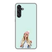 Силиконовый Чехол на Samsung Galaxy M55 5G с картинкой Стильных Девушек (В шапке)