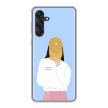 Силиконовый Чехол на Samsung Galaxy M55 5G с картинкой Стильных Девушек (Желтая кепка)