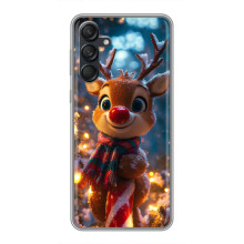 Яскравий чохол для Samsung Galaxy M55 5G з Зимові Оленята – Олень з шарфом