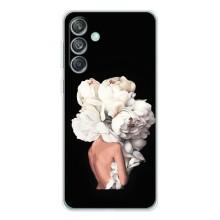 Чехлы (ART) Цветы на Samsung Galaxy M56 (VPrint) (Белые цветы)