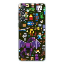 Чехол Майнкрафт на Samsung Galaxy M56 (AlphaPrint) Minecraft (Коллаж Майнкрафт)