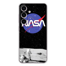 Силіконовый бампер з принтом "Наса" на Samsung Galaxy M56 – Nasa на місяці