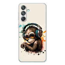 Чехол с Обезьянами Samsung Galaxy M56 - (AlphaPrint) (Макака в наушниках)