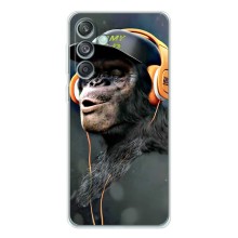 Чехол с Обезьянами Samsung Galaxy M56 - (AlphaPrint) (В наушниках)