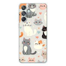 Чехол с рисунком кот на Samsung Galaxy M56 (Коллаж котов)