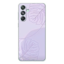 Чохол квітковий дизайн для Samsung Galaxy M56 – Монстера фіолетова