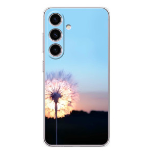 Силиконовый Чехол с одуванчиками на Samsung Galaxy M56 – Закат с одуванчиком