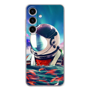 Силиконовый Чехол с принтом "Космонавты" на Samsung Galaxy M56 – Космонавт в воде