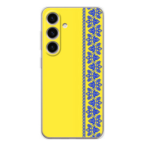 Силиконовый Чехол на Samsung Galaxy M56 (Вышиванка на желтом)