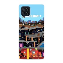 Чехол Майнкрафт на Samsung Galaxy M62 (AlphaPrint) Minecraft (фон Minecraft)