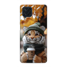 Друкований чохол 'Звірята з кавою' для Samsung Galaxy M62 – Тигр з кавою