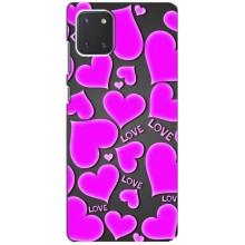 Чехлы для любимой на Самсунг Гелексі Ноут 10 Лайт (VPrint) (Pink hearts)