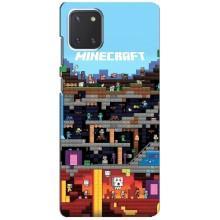 Чохол Майнкрафт на Samsung Galaxy Note 10 Lite (AlphaPrint) Minecraft (фон Minecraft)