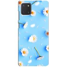 Чохол з Квітами для Samsung Galaxy Note 10 Lite (ромашки на блакитному)
