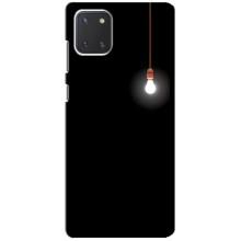 Чохол з картинками на чорному фоні для Samsung Galaxy Note 10 Lite (Лампочка)